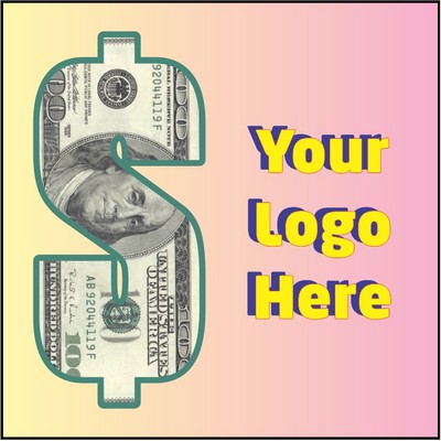 Dollar Sign $100 Bill Metal Photo Magnet (2.5" Square)