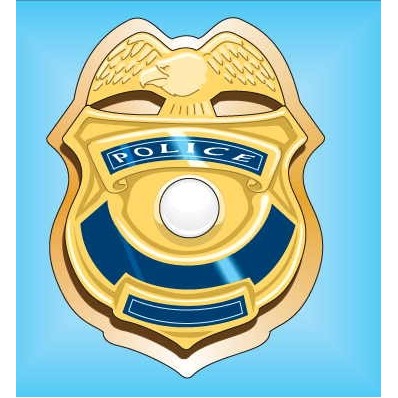 Police Badge Metal Photo Magnet (2 1/2"x2 1/2")