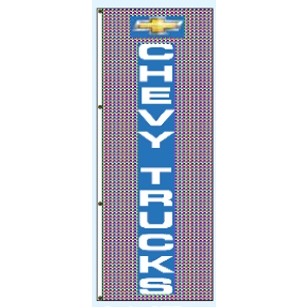 Double Faced Interceptor® Drape Flags (Center Panel - Chevy Trucks™ - Blue) (3' x 8')