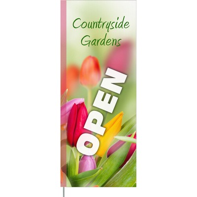 3' x 8' Custom Single Reverse Square Feather Flag