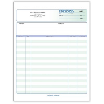 Ruled 2 Part Purchase Order Form - 8½"x 11"