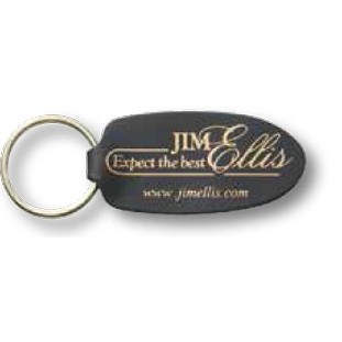 Large Oval Glued 2 Sided Natural Leather Key Tags (1 1/4"x2 1/2")