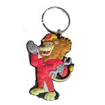 Custom 3D Single sided Soft Rubber Key Chains (2")