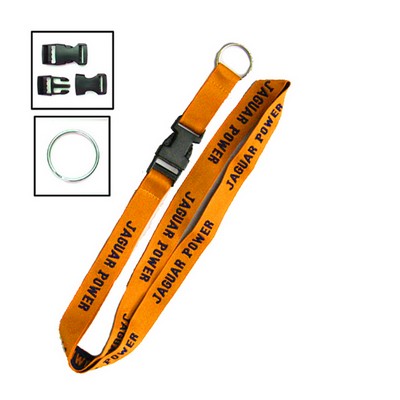 1/2" Polyester Lanyard with Metal Split Ring & Snap Buckle Release