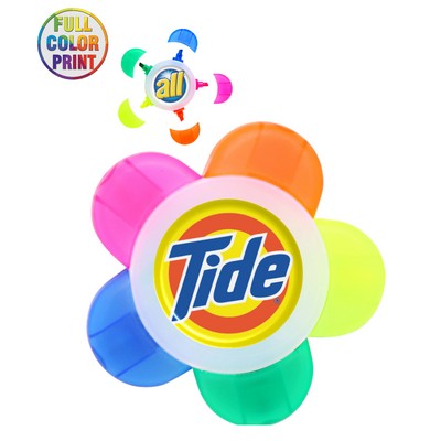 Union Printed - Multi-Color Flower Highlighters - Full Color Dome Print