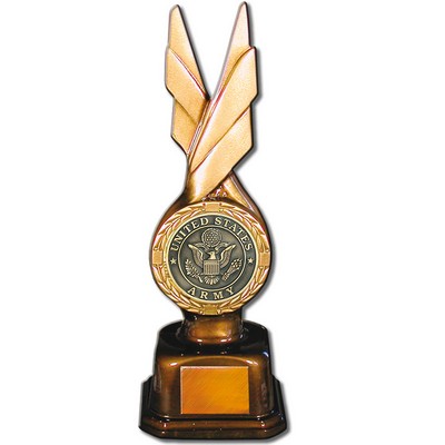 Stock Phoenix 9" Trophy with 2" US Army and Engraving Plate