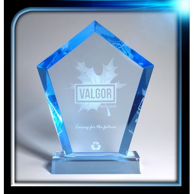 Executive Series Blue Pentagon Award w/Base (6"x7"x3/4")