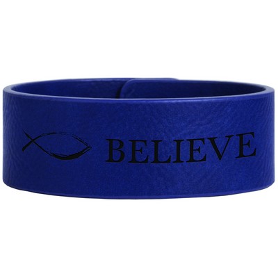 Blue Leatherette Bracelet (9.5" x 1")