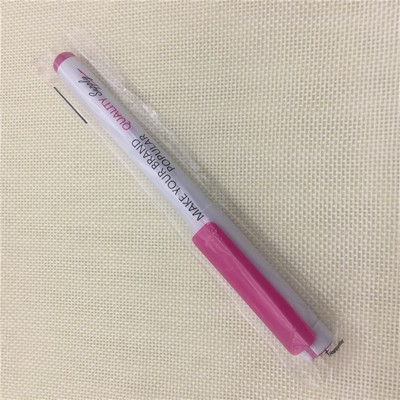 Plastic White Barrel Gel Pen With Colored Clip