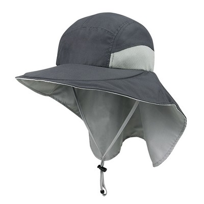 Microfiber Wide Brim Flap Cap