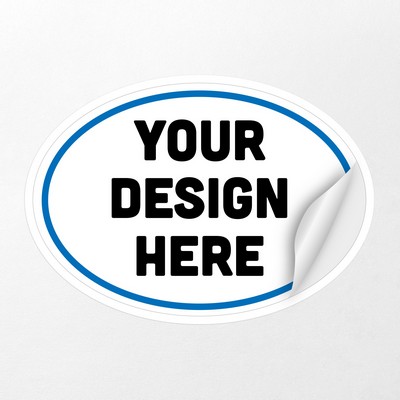 Custom Printed Oval Stickers - 4.7" x 3.24"