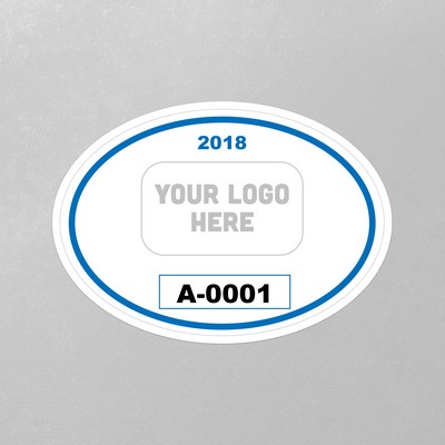 Oval Parking Permit with Your Logo (Inside Application) - 3.5" x 2.45"