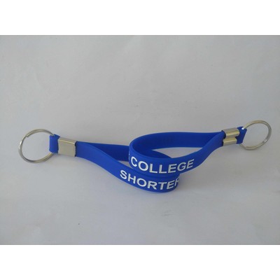 1/2" Wide Deboss-Fill Silicone Wristband Keychain