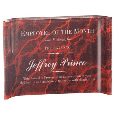 Red Marbleized Acrylic Crescent Award (7" x 5")