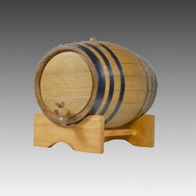 Oak Wood Barrel with Hoops