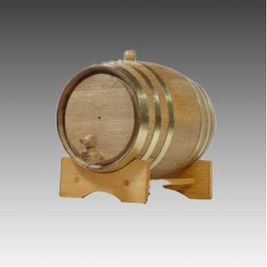 Oak Wood Barrel with Hoops