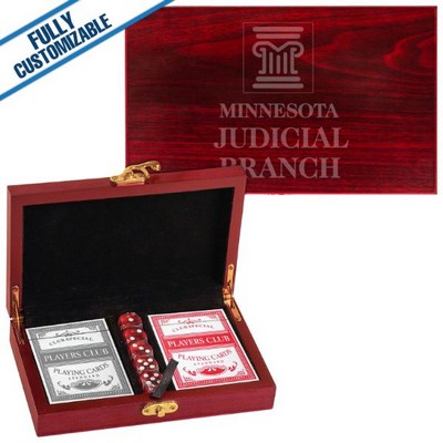 Card & Dice Set Rosewood Finish