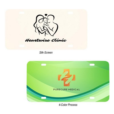 Custom White Poly Plastic License Plate