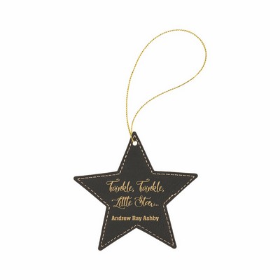 Black/Gold Leatherette Star Ornament