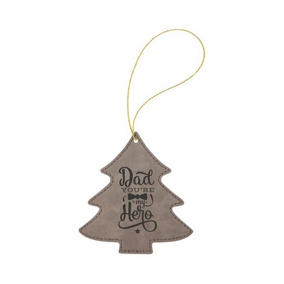 Gray Leatherette Tree Ornament