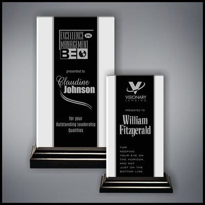 7" Narrow Side Stripes White/Black Award