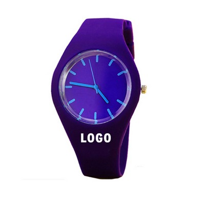 Sporty Silicone Wrist Watch - Vibrant Colors