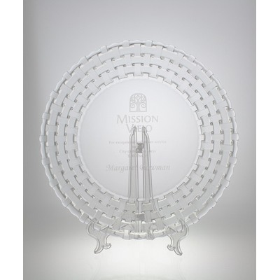 13" Glass Basketweave Plate Award