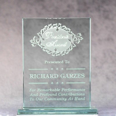 Jade Glass Standing Plaque Award - 3"x4"