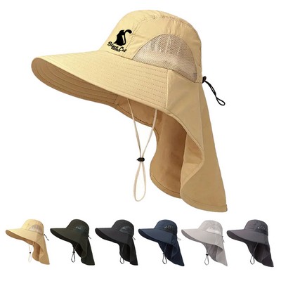 Wide Brim Sun Hat w/ Neck Flap