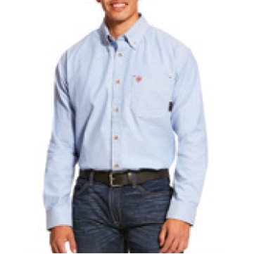 Ariat® FR Solid Twill DuraStretch™ Classic Men's Blue Twill Work Shirt