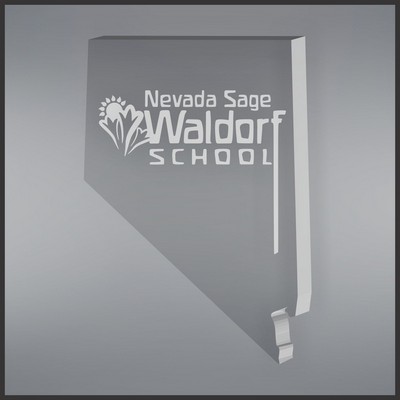 5.50" Nevada Shape Paperweight in Clear, Laser Engraved