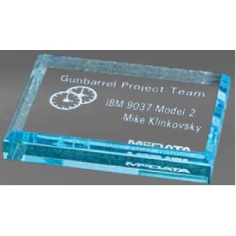Small Blue Acrylic Rectangle Paperweight