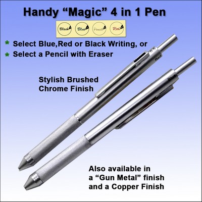 "Magic" 4" 1 Metal Pen - Brushed Chrome