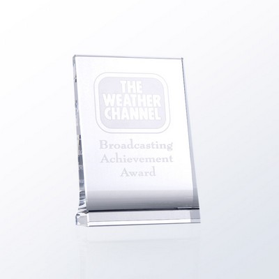 Vertical Plaque Optic Crystal Award - Small