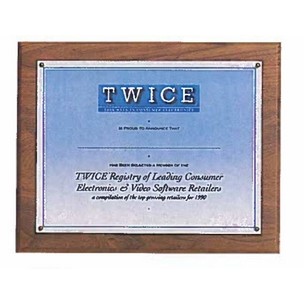 Bristol Series Solid Walnut Certificate Plaque w/Plexiglass Cover (10.5"x 13")