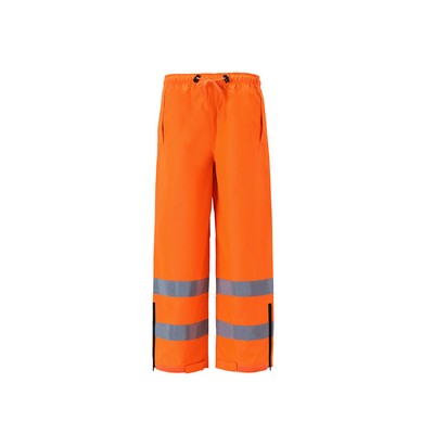 High Visibility Rain Pants, Class E, Orange, 300 Denier