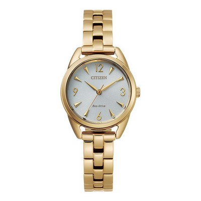 Citizen® Ladies' Eco-Drive Watch, Gold-Tone with White Dial