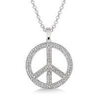 Jilco Inc. Diamond Peace Sign Necklace