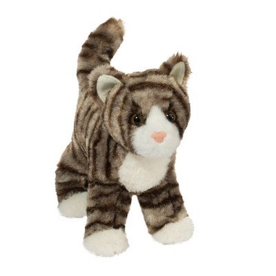 Zigby Gray Stripe Cat Stuffed Animal