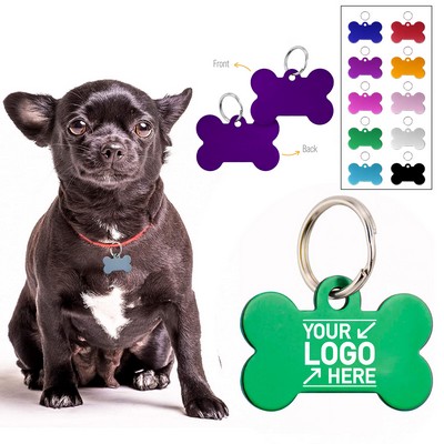 Aluminum Bone Shaped Pet ID Tag