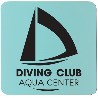 3¾" Teal Square Silicone Coaster