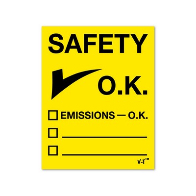 "Safety Check OK" Inspection Stickers