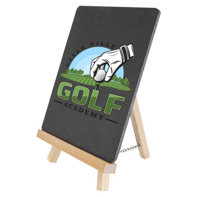 6¾" x 7¾" Wood/Slate Easel