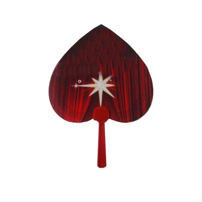 Full-Color Heart-Shaped Plastic Hand Fan
