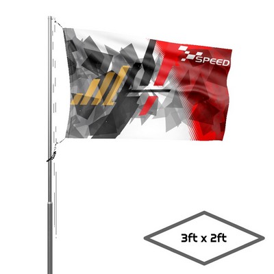 Single-Sided Dye Sublimation 1-Layer 3' X 2' Flag