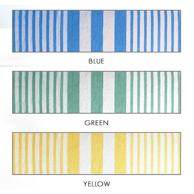 2-Ply Mint Green Tropical Stripe Pool Towels (32"x70")