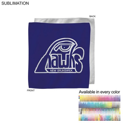 Colored Microfiber Dri-Lite Terry Fan, Cheering, Skate Towel, Sublimated Edge to Edge 1 side 12"x12"
