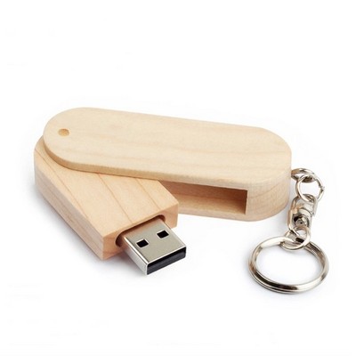 Wooden Rotation USB Flash Drive
