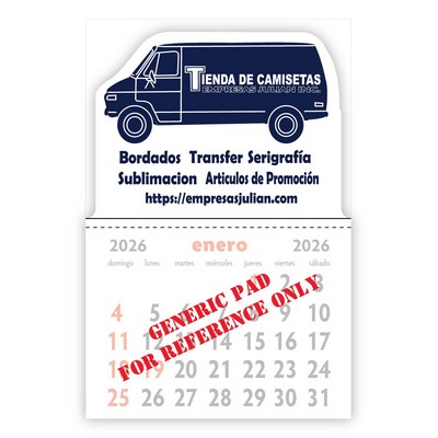 Designer Shaped Kwik-Stik Smooth Vinyl Calendar w/ Van top