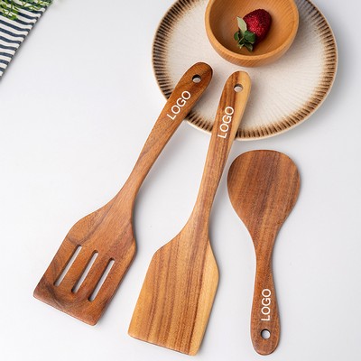 Kitchen Premium Wooden Utensils For Cooking - 7 Pc Set